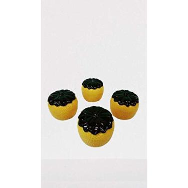 Imagem de kit Potes Compoteira Doceira laranja com 4 Peças
