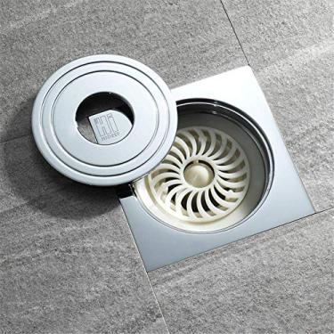 Imagem de Piso ralo para chuveiro quadrado com tampa removível invisível anti-odor de padrão de filtro Home Hotel Acessórios de banheiro Cobre de qualidade