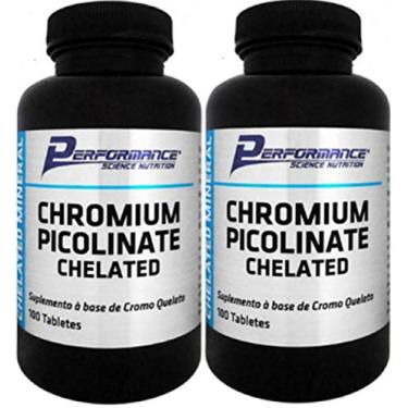 Imagem de Cromo Picolinato Mineral Quelato Chromium Chelated Performance Nutrition 100 Tabletes Kit 2 Und