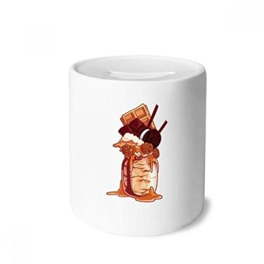 Imagem de DIYthinker Biscoitos de chocolate, garrafa, sorvete, dinheiro, caixa de cerâmica para presente de cofrinho