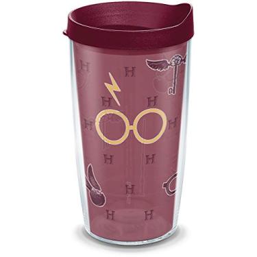 Imagem de Tervis Harry Potter – Copos castanhos e dourados feitos nos EUA copo de viagem isolado de parede dupla mantém as bebidas frias e quentes, 473 ml, clássico