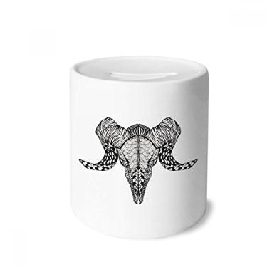 Imagem de DIYthinker Porta-moedas de cerâmica com desenho de animais de antílope de chifres longos, porta-moedas para presente