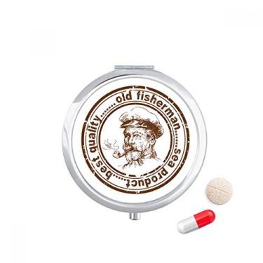 Imagem de Porta-comprimidos de bolso velho capitão de pescador clássico Country City caixa de armazenamento de medicamentos dispensador de recipiente
