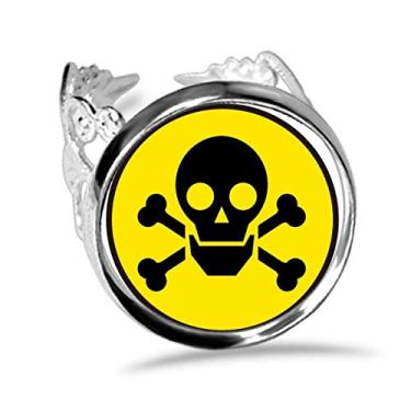 Imagem de DIYthinker Danger Chemical Toxic Skull Symbol Ring Ajustável Love Wedding Engagement