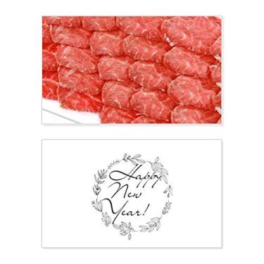 Imagem de Placa de felicitações de ano novo com textura de carne crua para carne de lombo