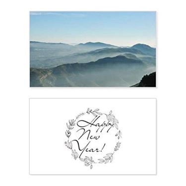Imagem de Sunshine Mountains Sky Fog Nature New Year Festival Cartão de felicitações Bless Message Present