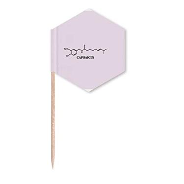 Imagem de Checal estrutura molecular bandeiras de palitos de pimenteiro, palitos de cupcake, festa comemoração