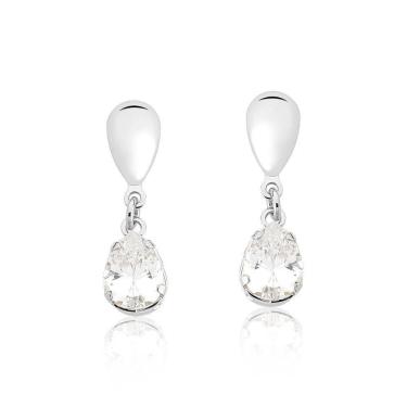 Imagem de Brinco Drop Crystal Revestido Em Prata