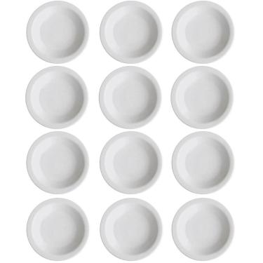 Imagem de Conjunto 12 Pratos Fundos de Porcelana 21,5cm Classe Única Iguaçu Germer Branco