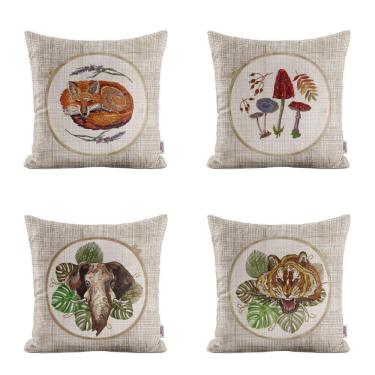 Imagem de Almofadas Bege Decorativas Safari Sofá 40X40 - Novadecora