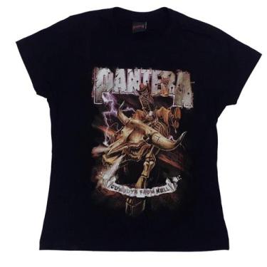 Imagem de Baby Look Pantera Preta Rock Metal Camiseta Feminia Bo323 Rch - Belos