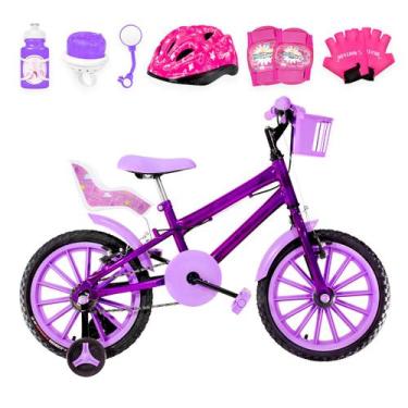 Imagem de Bicicleta Infantil Feminina Aro 16 Nylon + Kit Premium - Flexbikes