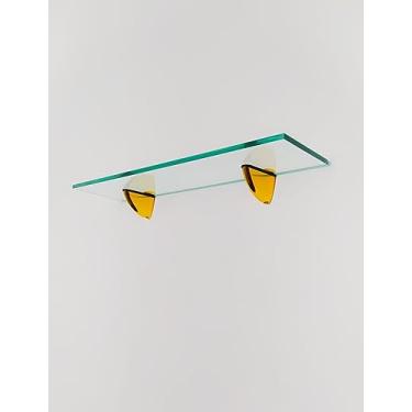 Imagem de Prateleira Vidro Cozinha Quarto Sala Suporte Dourado