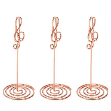 Imagem de Suportes de Número de Mesa, Suporte de Número de Mesa Portátil Leve 10 Peças Ouro Rosa para Festa (Observação)