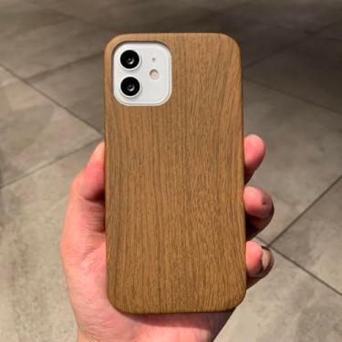 Imagem de Capa de telefone de grão de madeira de couro PU para iPhone 13 12 11 Pro Max Mini XS X XR 7 8 Plus SE 2 3 TPU macio capa à prova de choque, M1, para iphone SE 2020