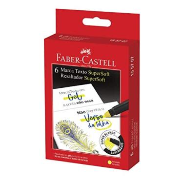 Imagem de Caneta Marca Texto Supersoft, Faber-Castell, 155707, Amarelo, pacote de 6