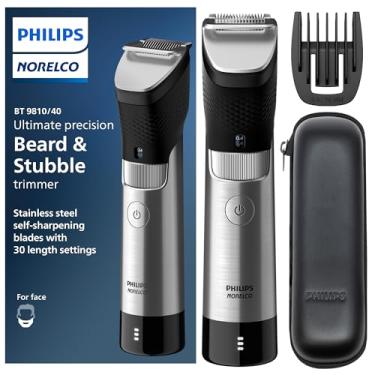 Imagem de Norelco Philips Série 9000, Aparador de barba e cabelo com tecnologia de sensação de barba para um acabamento uniforme, BT9810/40