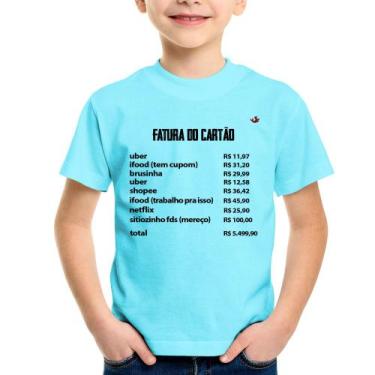 Imagem de Camiseta Infantil Fatura Do Cartão - Foca Na Moda