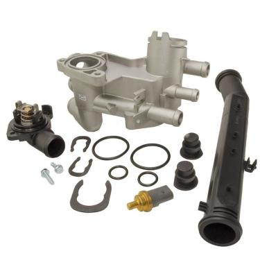 Imagem de Kit Válvula Termostática+Plug Temperatura Crossfox Fox Gol Golf Polo Saveiro Spacefox Voyage Com Tubo de Água -MTEK20037