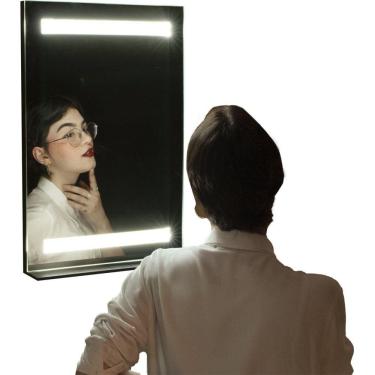 Imagem de Espelho Jateado 40x60cm com Porta Perfume BW Quadros Preto