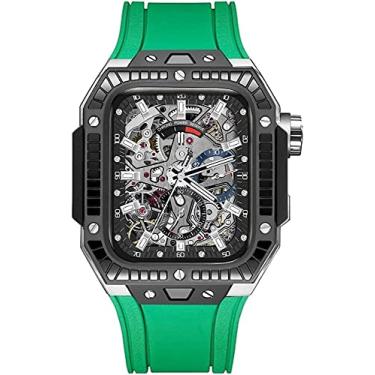 Imagem de BUDAY Kit de Retrofit de Caixa de Aço Inoxidável 316L Fluororubber Pulseira de Relógio, Para Apple Watch Band Series 7 45mm 44mm, Capa de Metal de Proteção Tática para Homens Kit Mod de Relógio (Cor: