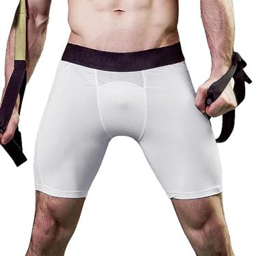 Imagem de Homens Correndo Roupa Interior, Shorts de Treino de Compressão Absorção de Umidade Secagem Rápida Macio Respirável para Masculino para Ginásio (M)