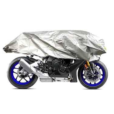 Imagem de Urby Meia capa de motocicleta impermeável e com bloqueio UV feita com Oxford resistente e bolsa de malha fácil de transportar para Honda, Kawasaki, Suzuki, Yamaha Street e Sport/Supersport Bike