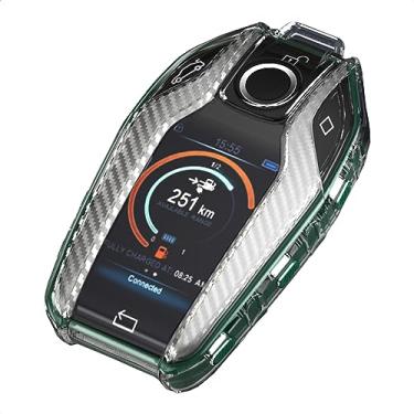 Imagem de TANGSEN Capa para chave de poliuretano termoplástico compatível com 5 séries 528Li 530Li 540Li G30 G31 6 Series GT G11 G12 7 Series 740 X3 G01 i8 capa protetora de fibra de carbono transparente