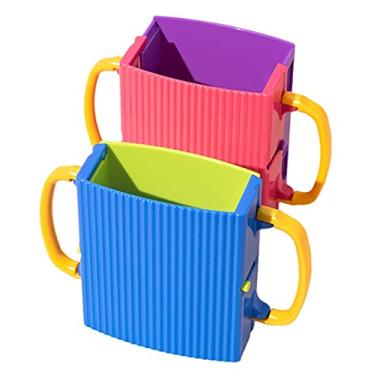 Imagem de Caixa de suco de bebê e bolsa de alimentos para crianças - Suporte dobrável ajustável sem apertar para caixa de leite para crianças - Pacote com 2 sem derramamento (azul e rosa)