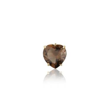 Imagem de Pingente Coração Em Ouro 18K Pedra Natural Quartzo Fumê - Agaprime Joi