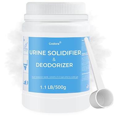 Imagem de Godora Pó ecológico para cocô com colher, produtos químicos para vaso sanitário de acampamento de rápida absorção, gel ecológico rapidamente biodegradável para banheiro portátil, para panelas de cama portáteis e emergências ao ar livre