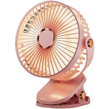 Imagem de Ventilador de ar condicionado de mesa com clipe recarregável, ventilador LED portátil giratório de 720°, ventilador de mesa pessoal USB silencioso, ajustável de 5 velocidades, adequado
