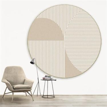 Imagem de Linhas simples tapete redondo sala de estar sofá mesa de café quarto estudo cadeira do computador macio antiderrapante, 04,800mmx800mm