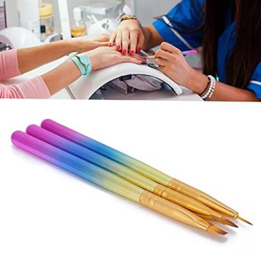 Imagem de Venda Louca Pincel de unha, escovas de design de Nail Art com cerdas macias de náilon 3 unidades para casa