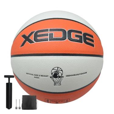 Imagem de XEDGE Basquete 72 cm Tamanho 6 Conjunto de basquete de couro para ambientes internos e externos (laranja, tamanho 6)