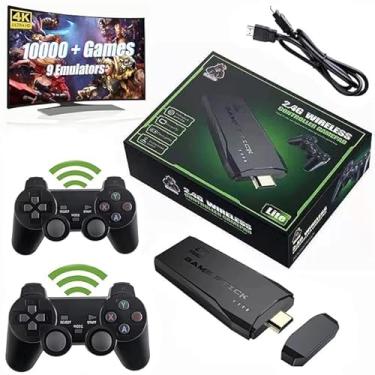 Imagem de PRONLINE – Console de videogame para TV, controle sem fio de 2,4 g, USB embutido 10.000 Classic, 9 emuladores clássicos, saída HDMI para TV com controles sem fio duplos de 2,4 G – Jogos 4K Ultra HD