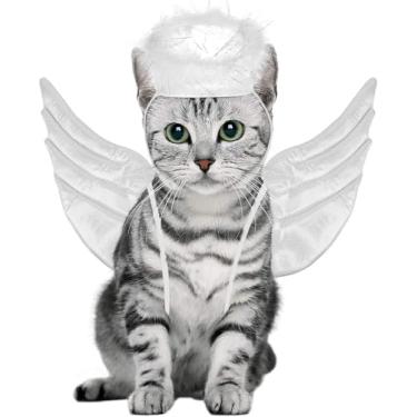 Imagem de roupas para animais de estimação fantasias de anjo cachorrinho roupas de reforma para animais de estimação gato bicho de estimação vestidos roupa em forma de asa cachorro vestuário