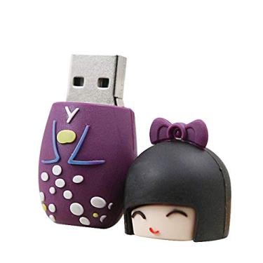 Imagem de 32GB Japanese Girl Model USB Flash Drive USB 3.0 Dispositivo de Armazenamento USB Flash Disk USB Drive USB 3.0 Memory Stick USB Stick U Disk Pen Drive USB Flash Memory USB Disk - Roxo
