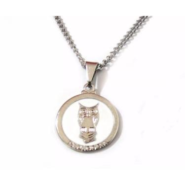 Imagem de Colar Cordão Pedagogia Coruja Professora Níquel