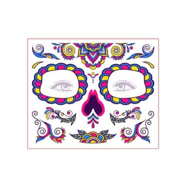 Imagem de UGPLM Adesivo de rosto de Halloween Adesivo temporário para acessório de fantasia Cosplay de carnaval, Style a