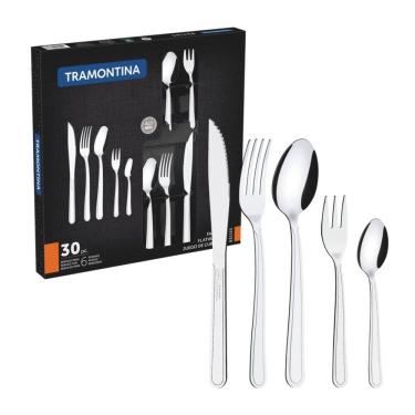 Imagem de Faqueiro Búzios 30 Peças em Aço Inox com Facas para Churrasco Tramontina 23798/050