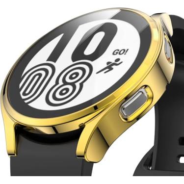 Imagem de Nandos-Store - Capa Bumper Case compativel com Samsung Galaxy Atvice 1 active 2 Watch 3 watch 4 watch 5 (Gold, Galaxy Watch 4 classic - 46mm)