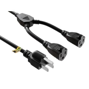 Imagem de Cable Leader Cabo divisor de cabo de alimentação para 2 NEMA 5-15R a 1 NEMA 5-15P (72 polegadas/16 AWG)