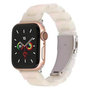 Imagem de MAIRUI Pulseiras de relógio de resina compatíveis com Apple Watch iWatch para mulheres e homens, pulseira de substituição de 41 mm/40 mm/38 mm séries 9/8/7/6 SE 5/4/3/2/1/Ultra 2/Ultra