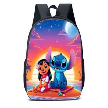 Imagem de MOCHILA ESCOLA INFANTIL JUVENIL ANIME STITCH E MOANA JUNTOS-Unissex