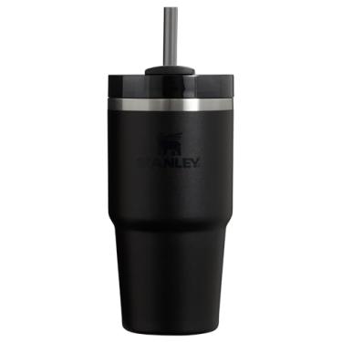 Imagem de Stanley Copo Quencher H2.0 com canudo 590 ml | Tampa Flowstate de 3 posições | Suporte de copo compatível para viagens | Copo de aço inoxidável isolado | Livre de BPA | Preto 2.0