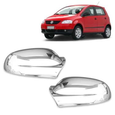 Imagem de Par Aplique Cromado p/ Capa Retrovisor Fox G1 2003 a 2010 CrossFox 200