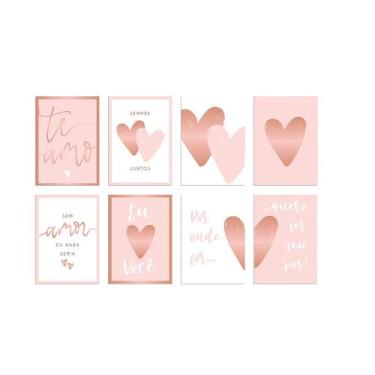 Imagem de Cartaz Decorativo Romântico Rose Gold Sortidos 8 pcs - 1 unidade - Cro