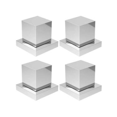 Imagem de Kit 4 acabamento de registro quadrado padrão deca Cromado - MQC