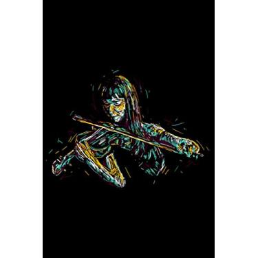 Imagem de Geige Violine Violoncello Abstrakte Kunst Musik Geschenkidee: DIN A5 Doted Gepunktet 120 Seiten / 60 Blätter Notizbuch Notizheft Notiz-Block Geige & Violine Motive und Geschenke